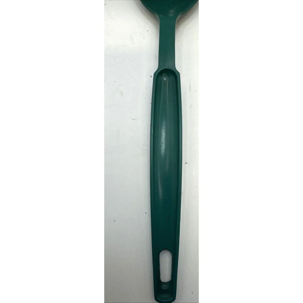 2 Vintage EKCO Dark Green Plastic Nylon Cooking Serving Slotted Spoon & reg USA